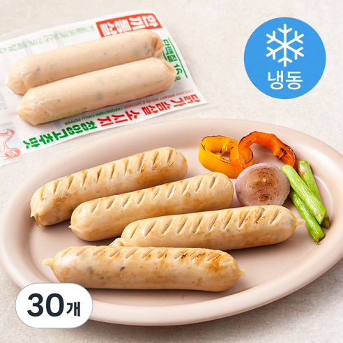 한끼통살 닭가슴살 더블 소시지 청양고추맛 (냉동), 100g, 30개