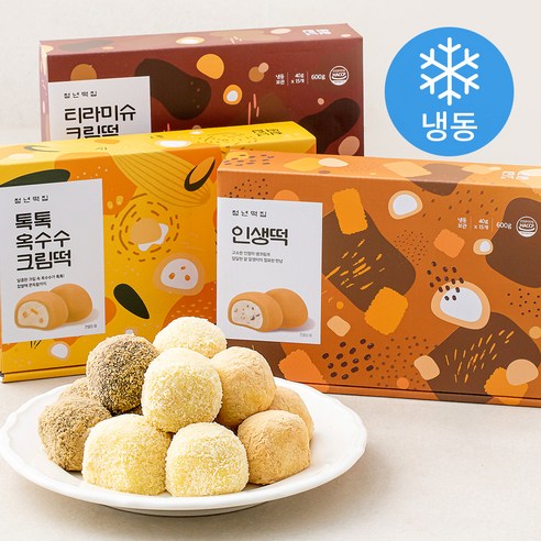 청년떡집 원조크림떡 스페셜팩 3종 x 600g (냉동), 600g, 1세트