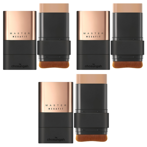 조성아TM 메가 핏 스틱 파운데이션 마스터 SPF50+ PA++++ 16g, 샌드 베이지, 3개