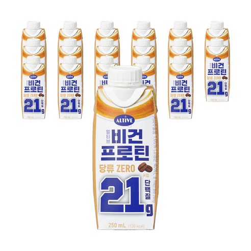 얼티브 비건 프로틴 커피, 250ml, 18개
