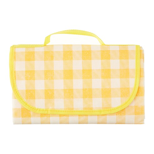 코멧 아웃도어 휴대용 피크닉 매트, 체크옐로우
