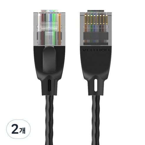 벤션 10기가비트 랜선 CAT6A 5m, 블랙, 2개