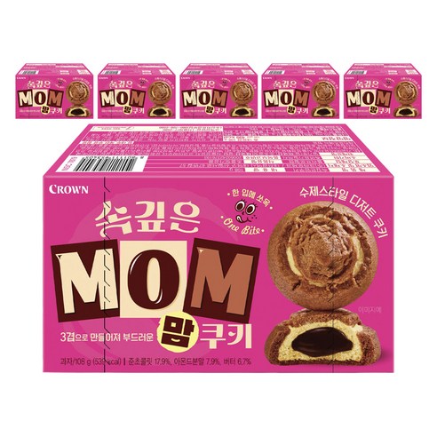 크라운 속깊은 맘쿠키, 108g, 6개