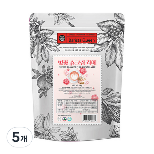 바리스타퀸 벚꽃 슈크림 라떼분말, 1kg, 1개입, 5개