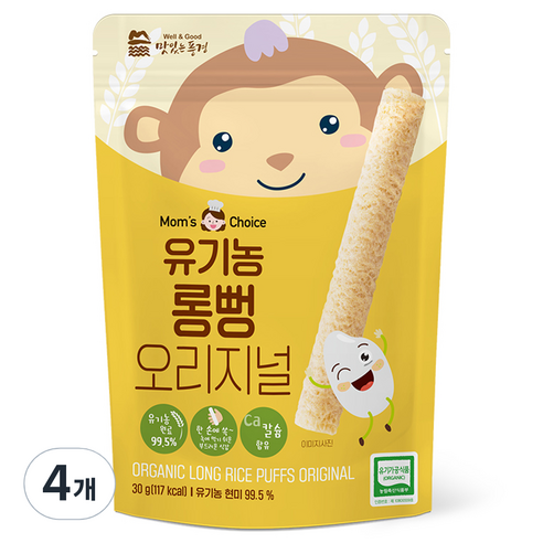 맛있는풍경 유기농 롱뻥, 오리지널맛, 30g, 4개