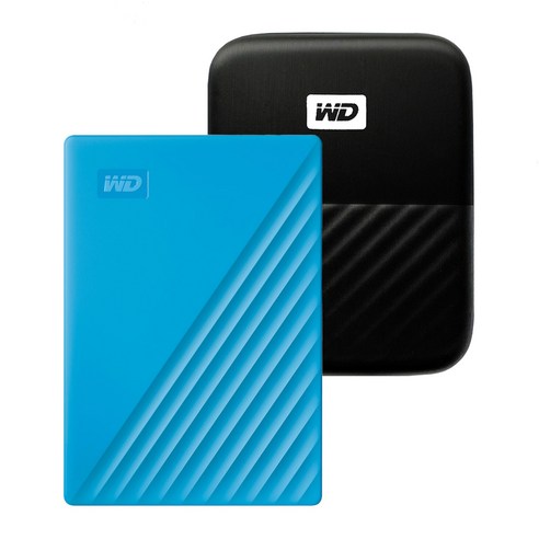 WD My Passport 휴대용 외장하드 + 파우치, 2TB, 블루