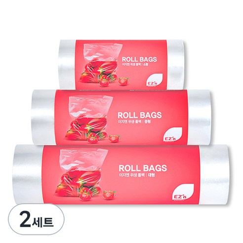 EZn이지엔 위생 롤백 소형 200매 + 중형 200매 + 대형 200매, 혼합, 600개입, 2세트