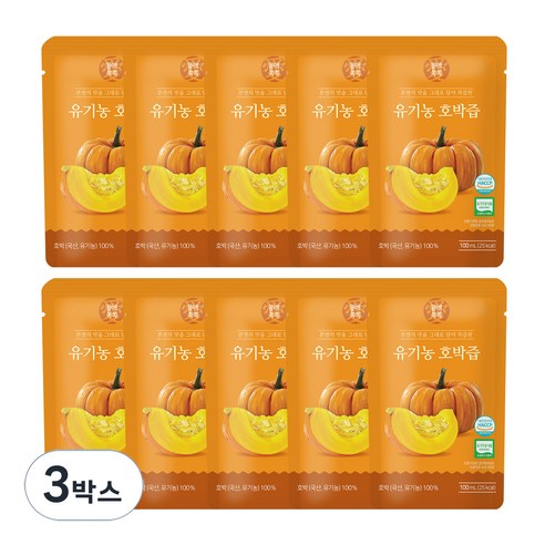 몸애쏙쏙 유기농 호박즙, 1L, 3개