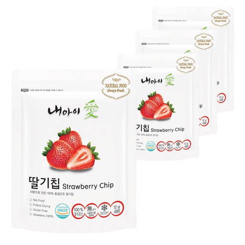 내아이애 동결건조 과일칩, 딸기, 4개