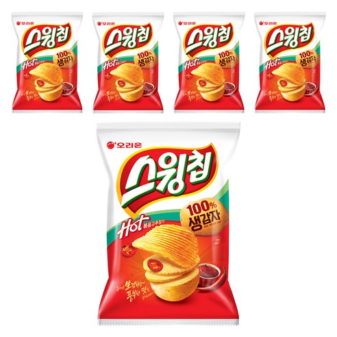 스윙칩 핫 볶음고추장맛, 124g, 5개