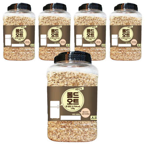 냉장고 쏙 롤드 오트, 2.5kg, 5개