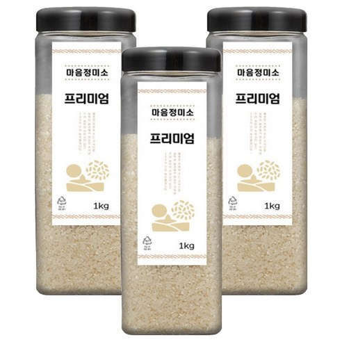 마음정미소 프리미엄 백미, 1kg, 3개, 특등급