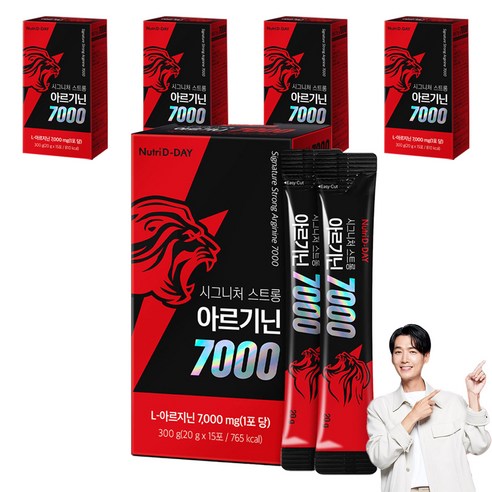 뉴트리디데이 시그니처 스트롱 아르기닌 7000 액상스틱 15p, 300g, 5개