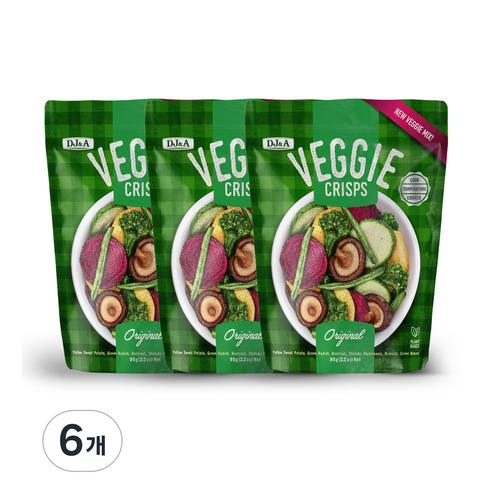 디제이앤에이 베지 크리스프 오리지널, 90g, 6개