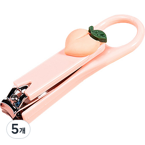 다윗트 귀여운 캐릭터 손톱깍이, 5개, 복숭아