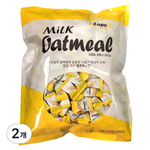 자포 오트밀 미니 밀크 바이트, 1kg, 2개