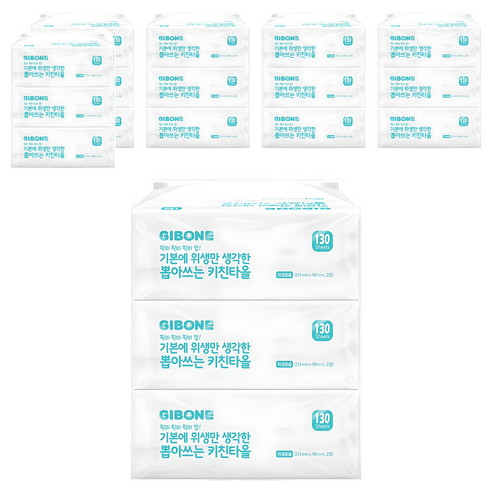 기본에 위생만 생각한 뽑아쓰는 키친타올, 130매, 18개