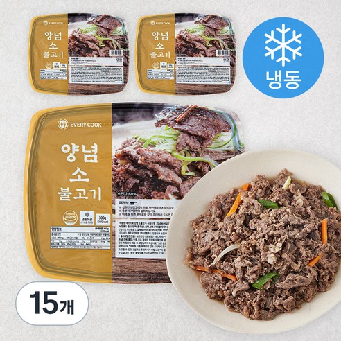 에브리쿡 양념 소불고기 (냉동), 300g, 15개