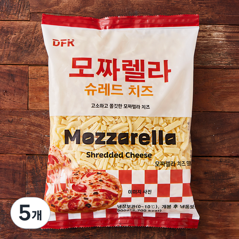 디에프케이 모짜렐라 슈레드 치즈, 900g, 1개입, 5개