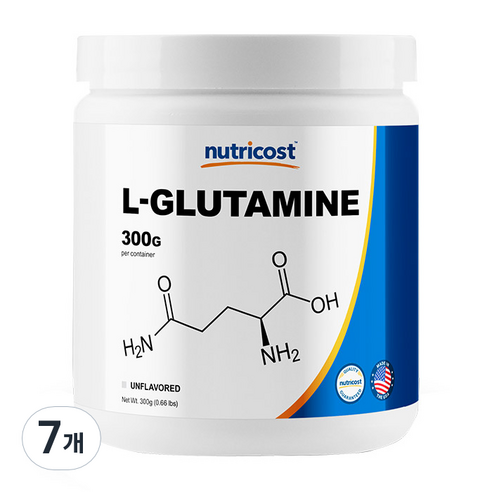 뉴트리코스트 대용량 헬스보충제 무맛 L 글루타민, 300g, 7개