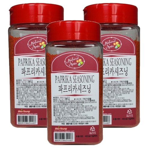 내츄럴스파이스 파프리카 시즈닝, 230g, 3개