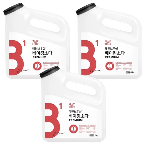 레인보우샵 베이킹소다 프리미엄, 1kg, 3개
