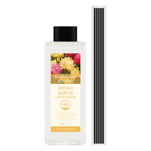 더허브샵 디퓨저 리필 오일, 잉글리쉬 페어&후리지아, 200ml, 1세트