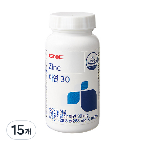 GNC 아연30, 100정, 15개