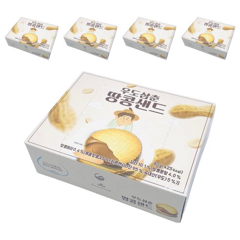 우도삼춘 땅콩샌드, 80g, 5개