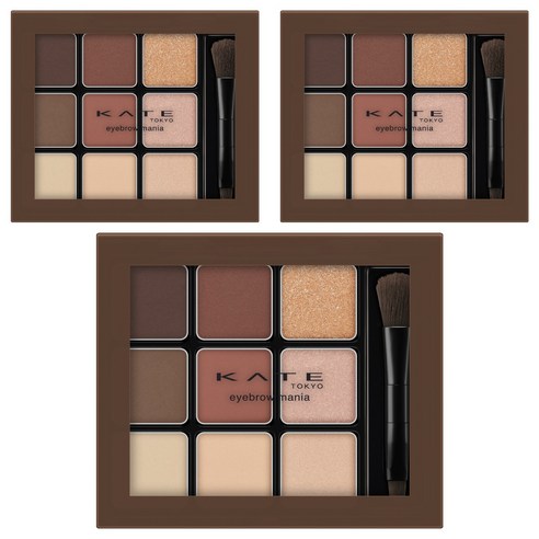 케이트 아이브로우 마니아 섀도우 팔레트, EX-6 Orange Brown, 3개