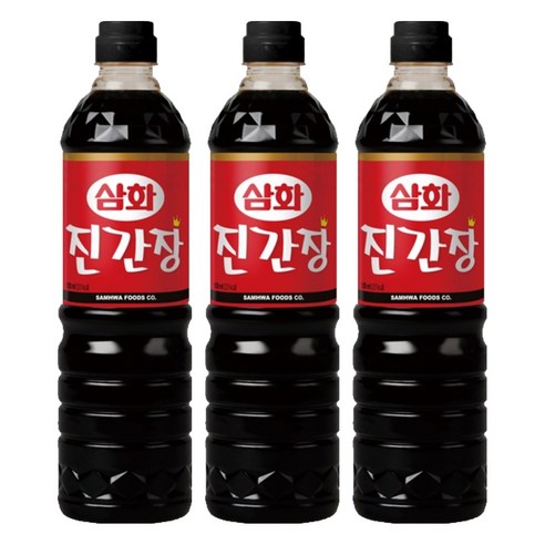 삼화식품 진간장, 900ml, 3개
