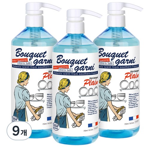 부케가르니 에코 주방세제 무향, 750ml, 9개