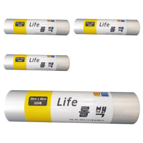 Life 위생롤백 35 x 45 cm 500p, 대(L), 500개입, 4개