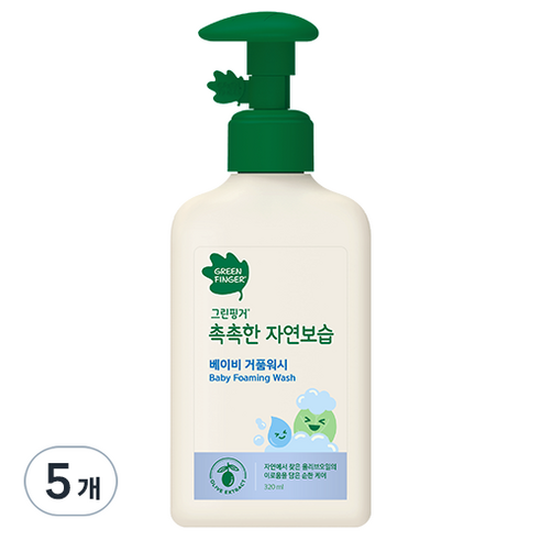 그린핑거 촉촉한 자연보습 베이비 거품 워시, 320ml, 1개