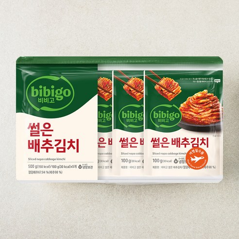 비비고 썰은배추김치, 100g, 5개