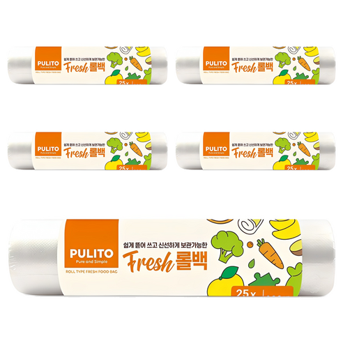 뿌리또 프레쉬 롤백 중 25cm x 35cm, 중(M), 200개입, 5개