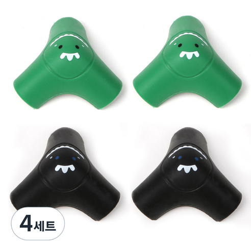 엘로시오 공룡 코너보호대 블랙 2p + 그린 2p, 4세트, 블랙 + 그린
