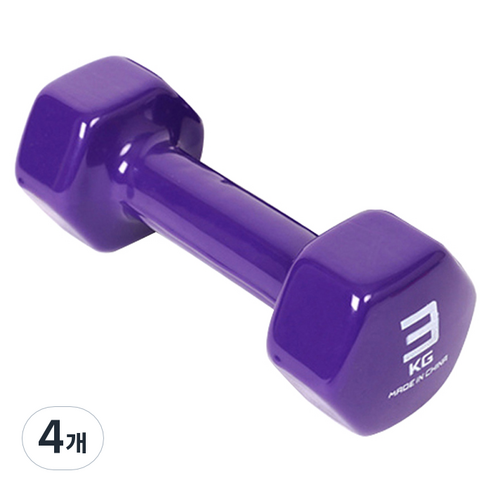 아이워너 PVC 컬러 아령, 3kg, 4개