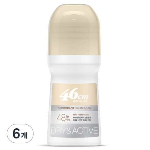 온더바디 46cm 나이아신아마이드 롤온 데오드란트 화이트 머스크향, 75ml, 6개