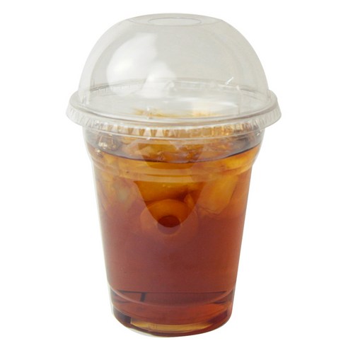 아이엔피 PET 아이스컵 바디 지름 98mm 420ml + 돔타공 뚜껑 세트, 100개, 1세트