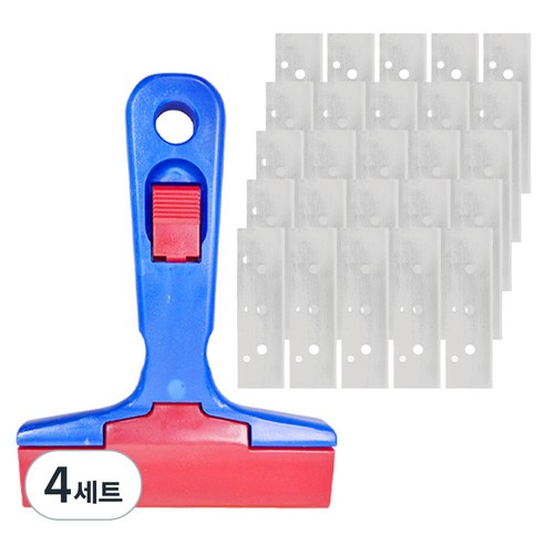 월드크린 원터치 스크래퍼 + 칼날 20p, 4세트