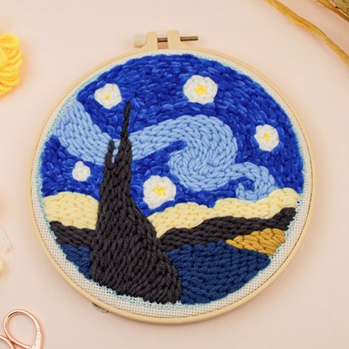 밤하늘을 수놓는 예술, 아트조이 펀치 니들 자수 '별이 빛나는 밤'