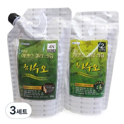 투에이산업 명품 에센스 칼라 크림 염색제 1제 500ml + 2제 500ml, 4N진한갈색, 3개