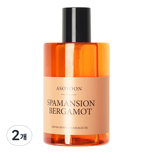 아소윤 스파맨션 아로마 바디 마사지 오일 버가못, 2개, 400ml