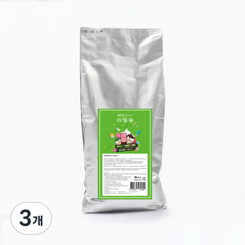 바스참 크림버블바스 거품 입욕제 피톤치드 리필용, 1kg, 3개