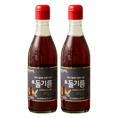 밥상마루 100% 들깨로 만들어 진한 들기름, 350ml, 2개