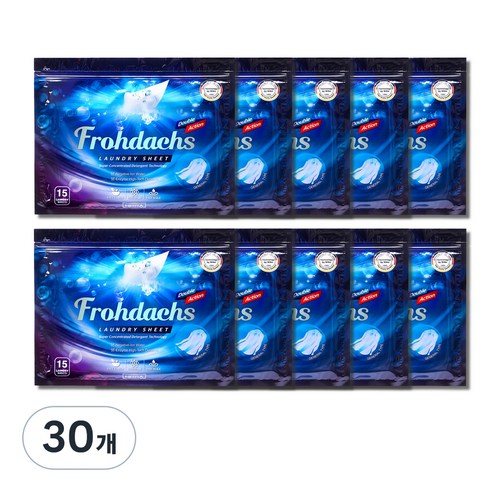 프로닥스 고농축 더블액션 클린코튼향 시트세제, 15개입, 30개