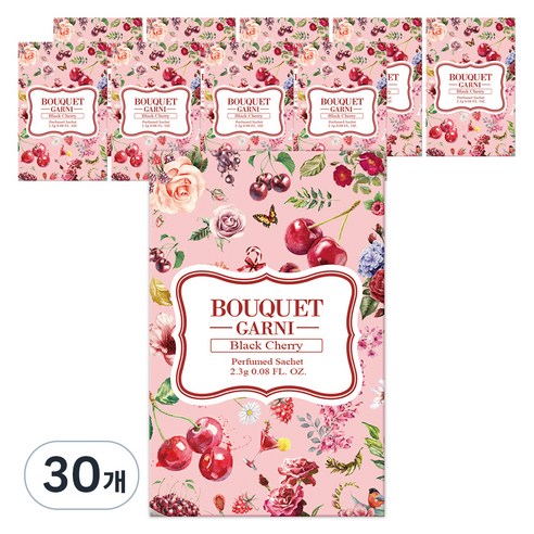 부케가르니 퍼퓸드 샤쉐 옷장방향제 블랙체리, 2.3g, 30개