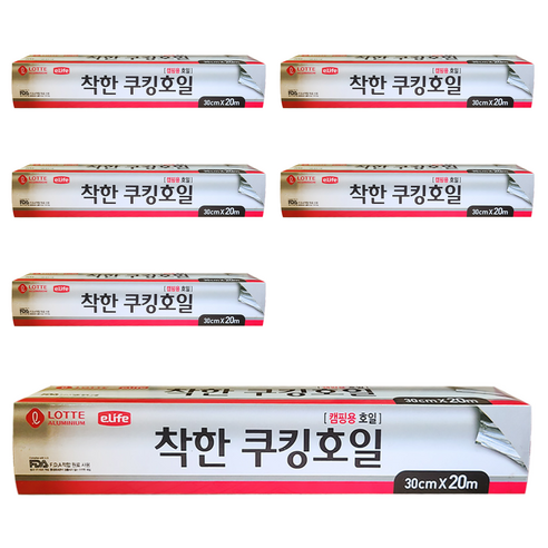 롯데이라이프 착한 쿠킹호일 30cm x 20m, 6개