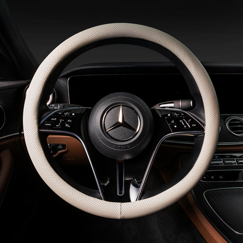 메이튼 자동차 차량용 가죽 핸들커버 순정형, 웜그레이